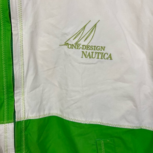 Nautica Sailing Jacket Colorblock Coat Windbreaker Hooded One Design Vintage 90s - Picture 5 of 13